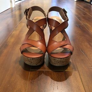Mossimo Supply Co. Cork Leather Wedges Size 7